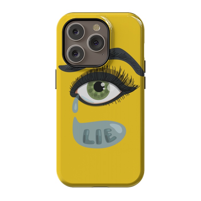 iPhone 14 Pro StrongFit Green Lying Eye With Teardrop by Boriana Giormova