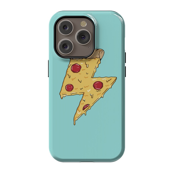 iPhone 14 Pro StrongFit Pizza power green by Coffee Man