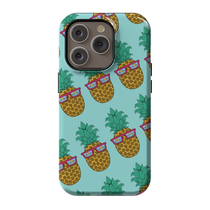 iPhone 14 Pro StrongFit Floral Pineapple pattern by Coffee Man