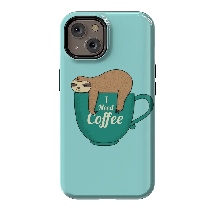 iPhone 14 StrongFit I need Coffee green by Coffee Man