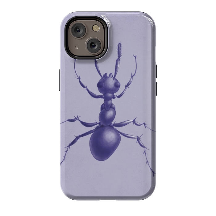 iPhone 14 StrongFit Purple ant drawing by Boriana Giormova