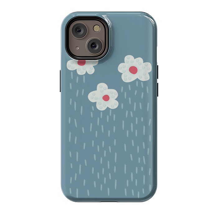 iPhone 14 StrongFit Beautiful Decorative Flowery Rain Clouds by Boriana Giormova