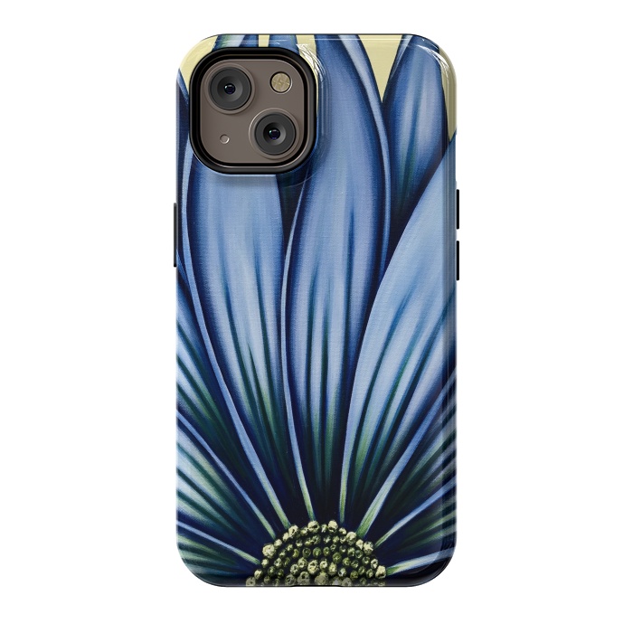 iPhone 14 StrongFit Blue Daisy by Denise Cassidy Wood