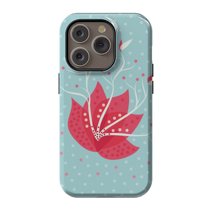 iPhone 14 Pro StrongFit Exotic Pink Winter Flower by Boriana Giormova