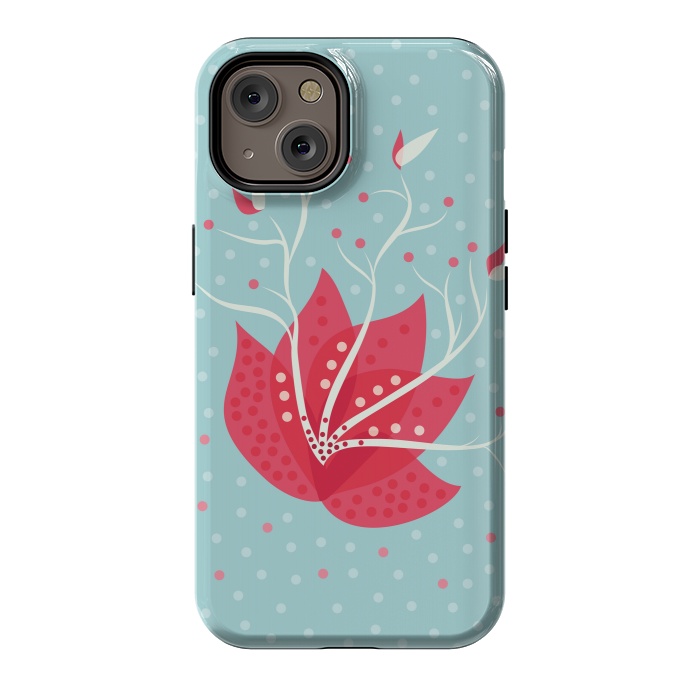 iPhone 14 StrongFit Exotic Pink Winter Flower by Boriana Giormova