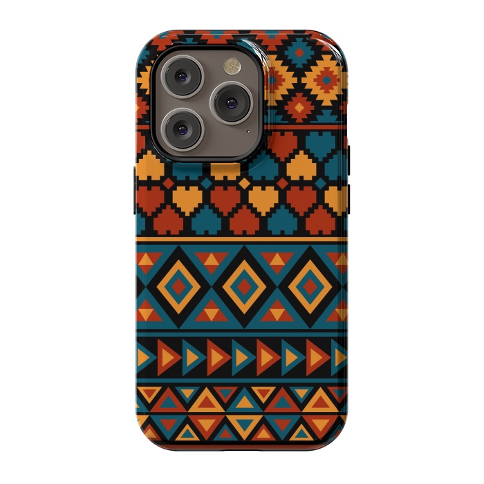 iPhone 14 Pro StrongFit aztec traditional pattern by Dhruv Narelia
