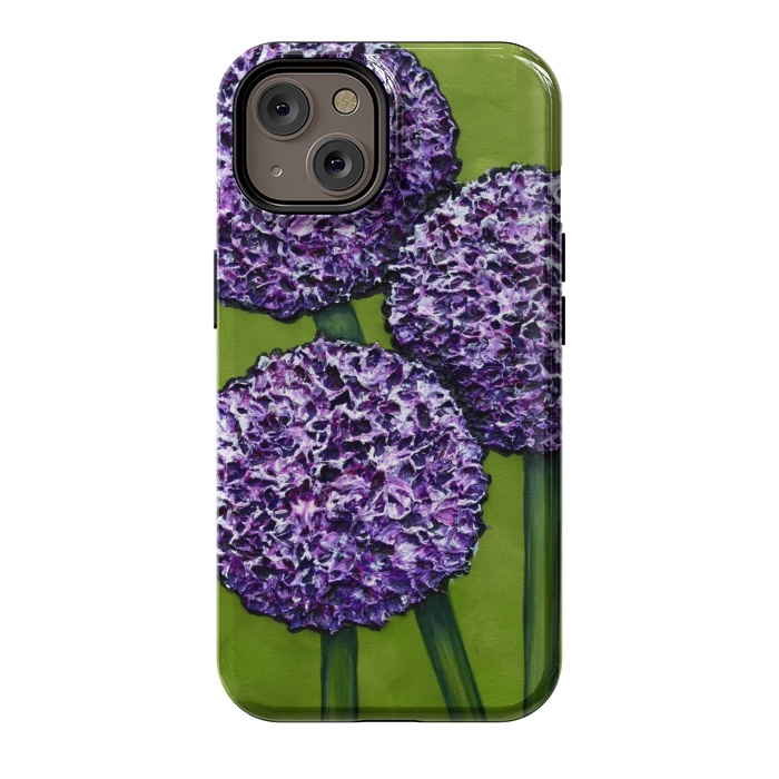 iPhone 14 StrongFit Purple Allium by Denise Cassidy Wood