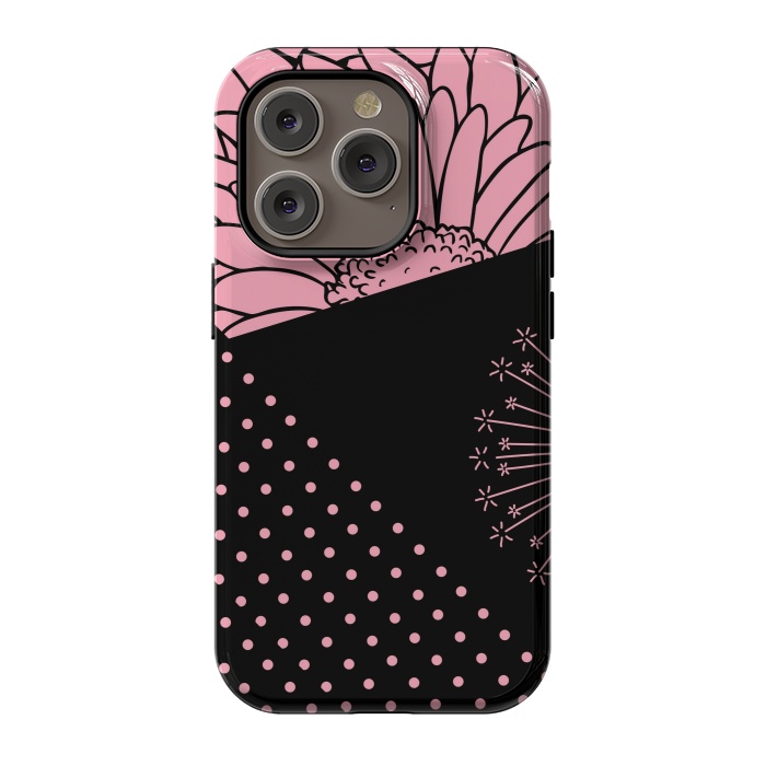 iPhone 14 Pro StrongFit pink floral pattern by MALLIKA