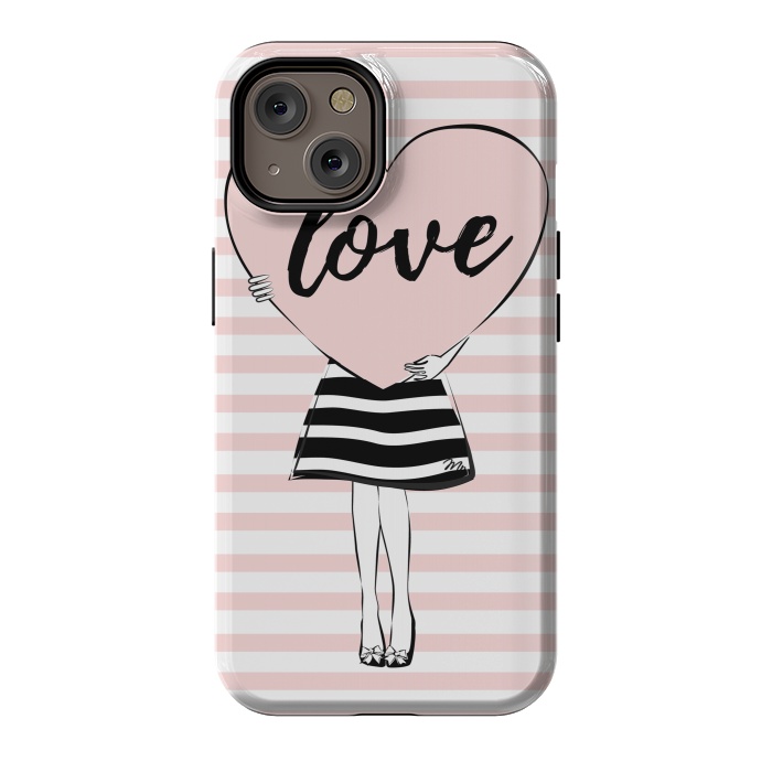 iPhone 14 StrongFit Pink Heart Love by Martina