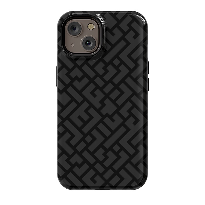 iPhone 14 StrongFit Black Labyrinth by Sitchko