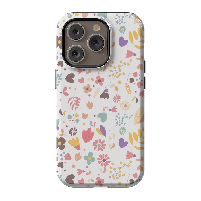 iPhone 14 Pro StrongFit Bohemian Floral White by Jelena Obradovic