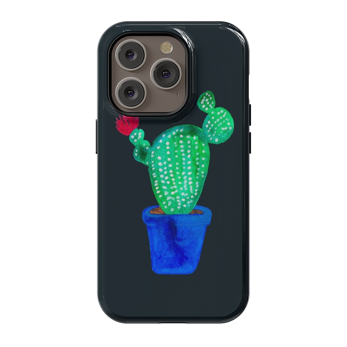 iPhone 14 Pro StrongFit Red Flower Cactus by Amaya Brydon