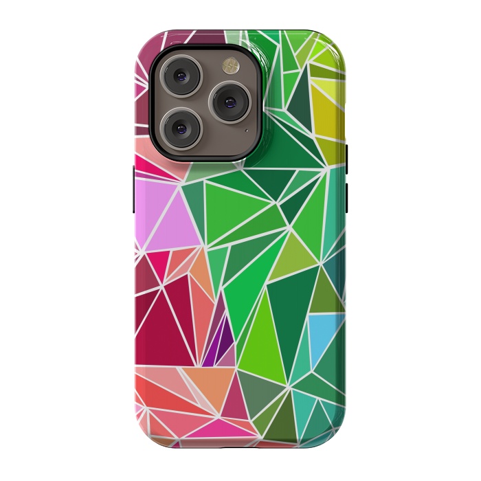 iPhone 14 Pro StrongFit Polygonal colorful pattern by Dhruv Narelia