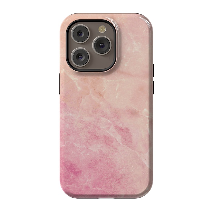 iPhone 14 Pro StrongFit Peach pink marble by Oana 