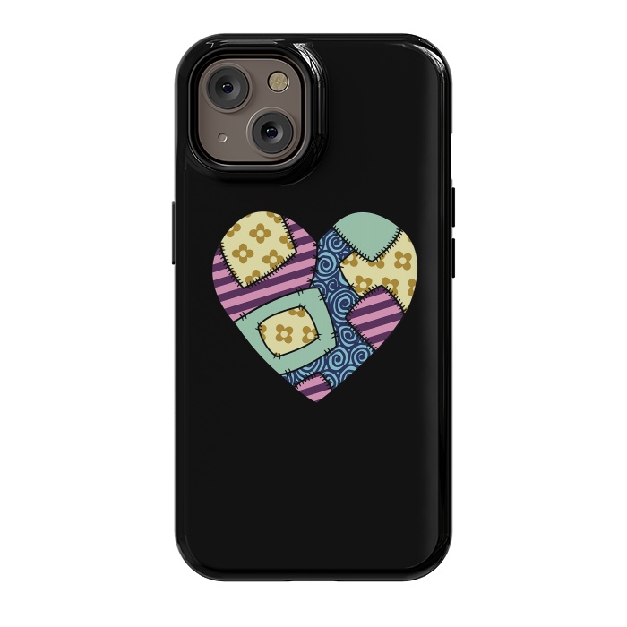 iPhone 14 StrongFit Patchwork heart by Laura Nagel