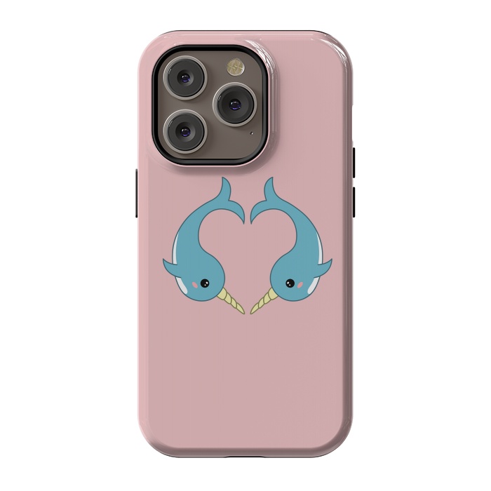 iPhone 14 Pro StrongFit Narwhal heart by Laura Nagel