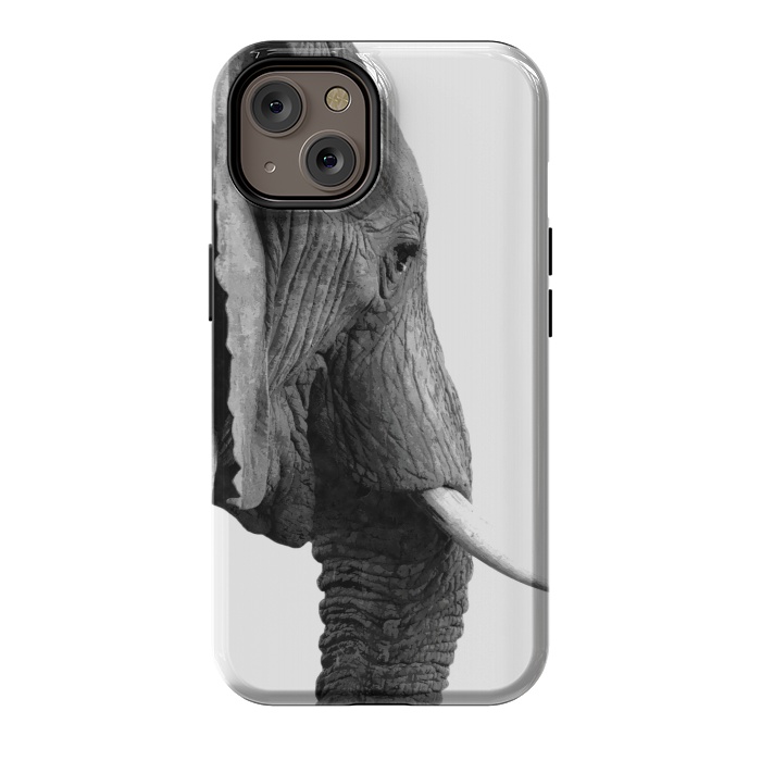 iPhone 14 StrongFit Black and White Elephant Profile by Alemi
