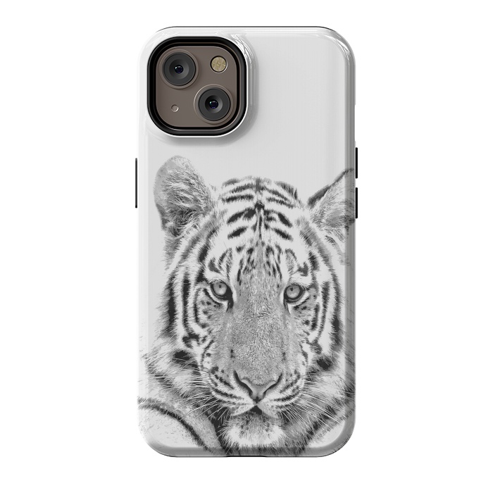 iPhone 14 StrongFit Black and White Tiger by Alemi