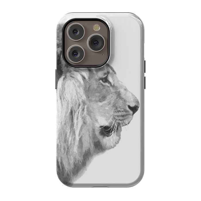 iPhone 14 Pro StrongFit Black and White Lion Profile by Alemi