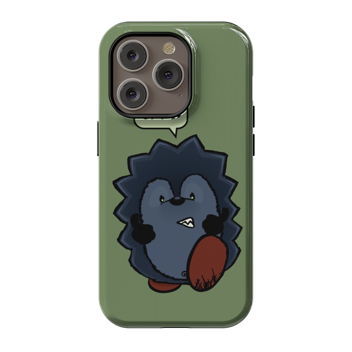 iPhone 14 Pro StrongFit Angry Hedgehog by Mangulica