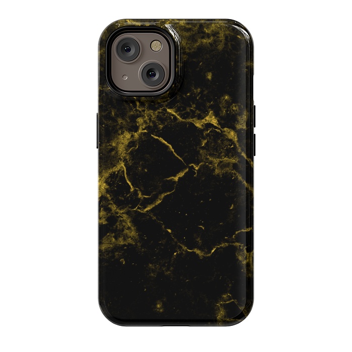 iPhone 14 StrongFit Black and Gold Marble by Alemi