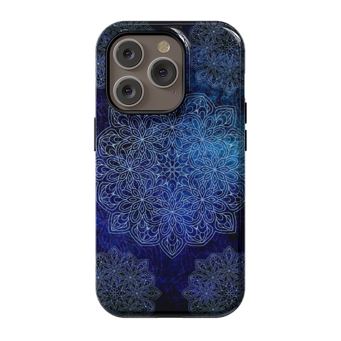 iPhone 14 Pro StrongFit Blue Mandala  by Rossy Villarreal