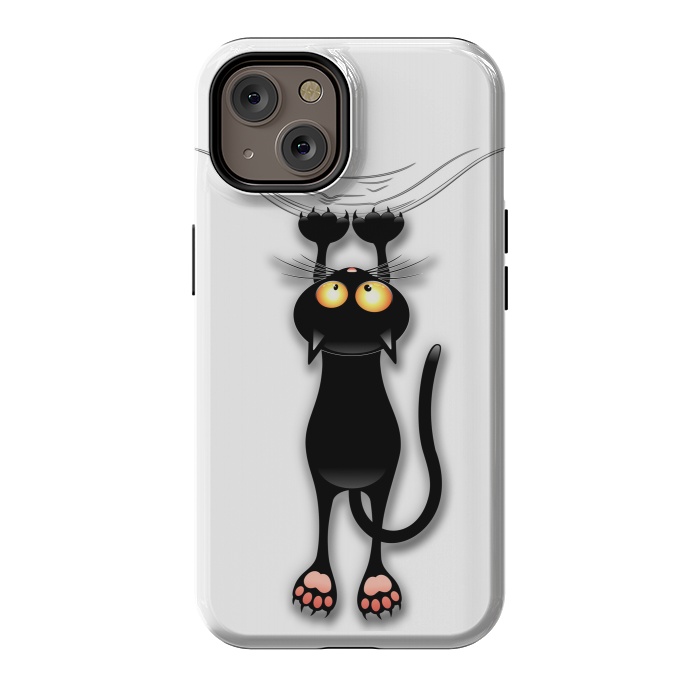 iPhone 14 StrongFit Fun and Naughty Cat Falling Down  by BluedarkArt