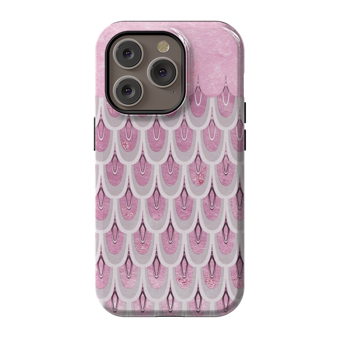 iPhone 14 Pro StrongFit Multicolor Pink & Silver Gray Mermaid Scales by  Utart