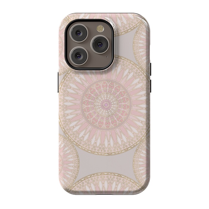iPhone 14 Pro StrongFit Golden Touch Mandala Pattern by Andrea Haase