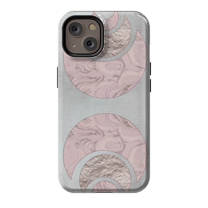 iPhone 14 StrongFit Marble Rose Gold Half Moon by Andrea Haase