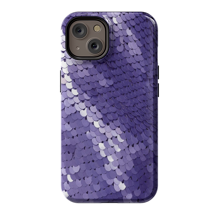 iPhone 14 StrongFit Shiny Purple Sequins  by Andrea Haase