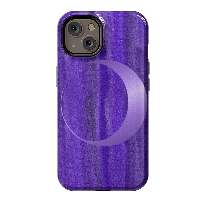 iPhone 14 StrongFit Shiny Purple Half Moon  by Andrea Haase