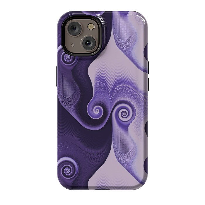 iPhone 14 StrongFit Fancy Purple Spirals by Andrea Haase