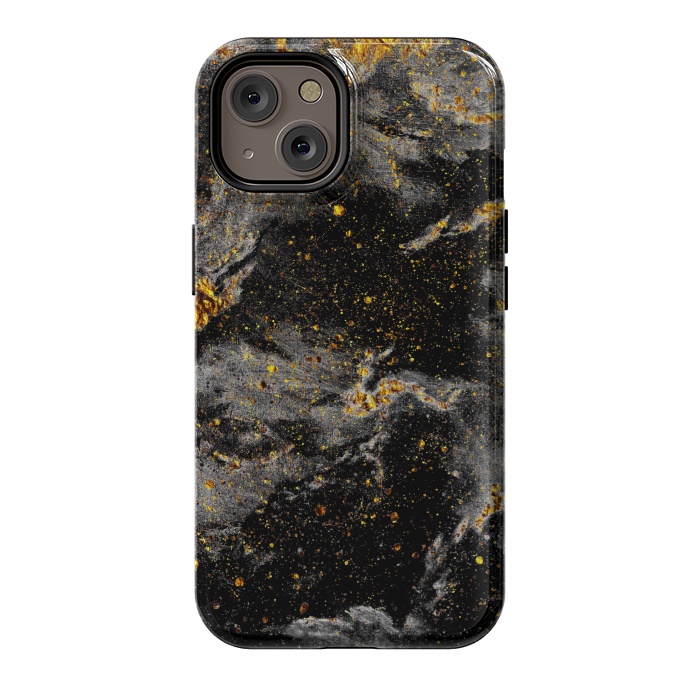 iPhone 14 StrongFit Galaxy Black Gold by Gringoface Designs