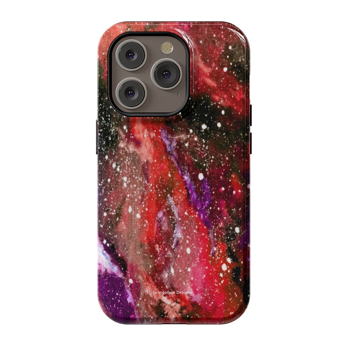 iPhone 14 Pro StrongFit Red Galaxy by Gringoface Designs