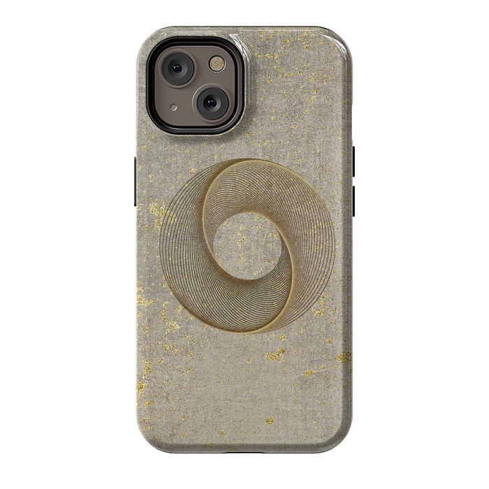 iPhone 14 StrongFit Golden Line Art Circles 2 by Andrea Haase