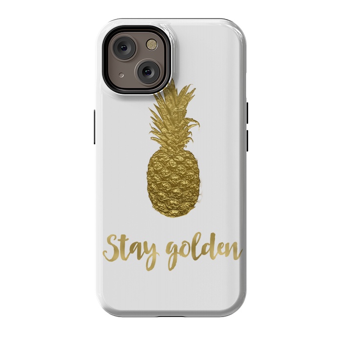 iPhone 14 StrongFit Stay Golden Precious Pineapple by Andrea Haase