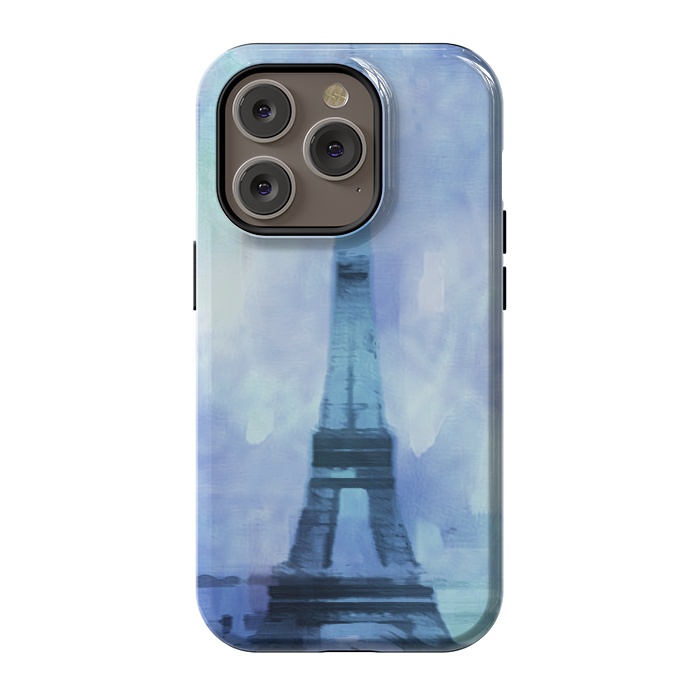 iPhone 14 Pro StrongFit Blue Paris Watercolor  by Andrea Haase