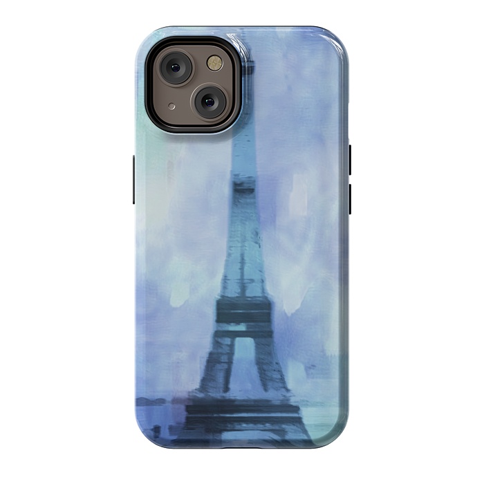 iPhone 14 StrongFit Blue Paris Watercolor  by Andrea Haase