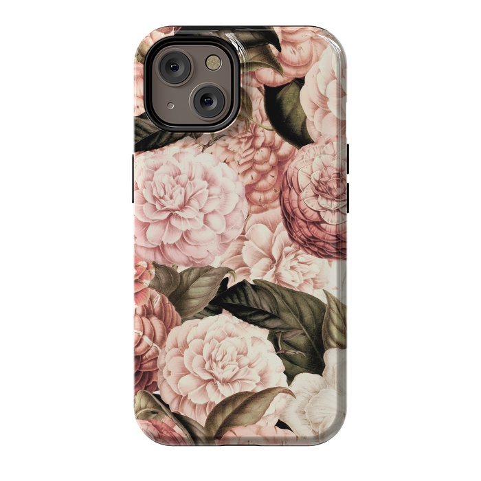 iPhone 14 StrongFit Pink Vintage Camelia Pattern by  Utart