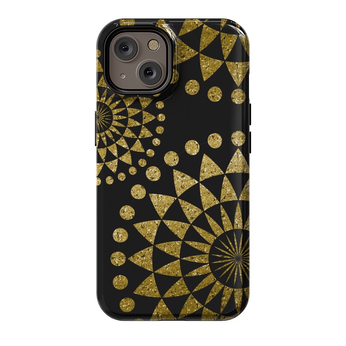 iPhone 14 StrongFit Golden Sparkle Mandala by Andrea Haase
