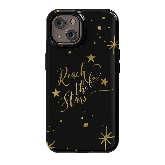 iPhone 14 StrongFit Reach For The Stars Golden Quote by Andrea Haase