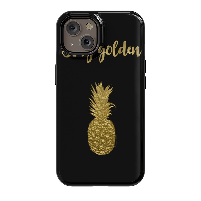 iPhone 14 StrongFit Stay Golden Precious Tropical Pineapple by Andrea Haase