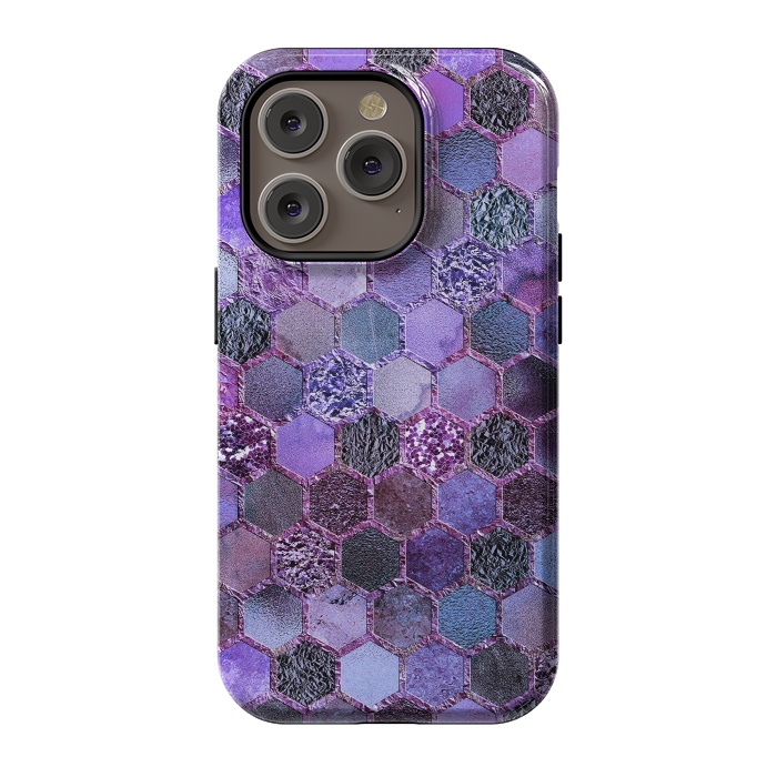 iPhone 14 Pro StrongFit Purple Metal Honeycomb Pattern by  Utart