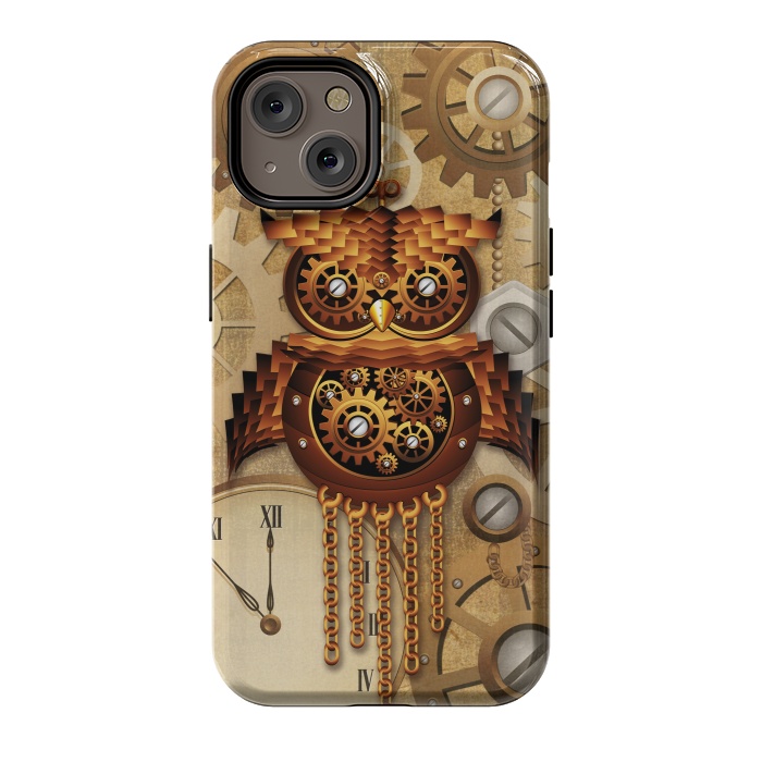 iPhone 14 StrongFit Owl Steampunk Vintage Style by BluedarkArt