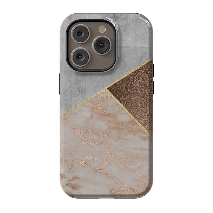 iPhone 14 Pro StrongFit ROse Gold Copper and Concrete Triangles Pattern by  Utart