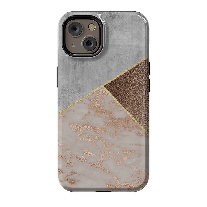 iPhone 14 StrongFit ROse Gold Copper and Concrete Triangles Pattern by  Utart