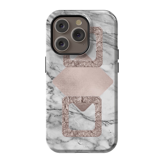 iPhone 14 Pro StrongFit Rose Gold Geometric Shapes on Marble by  Utart