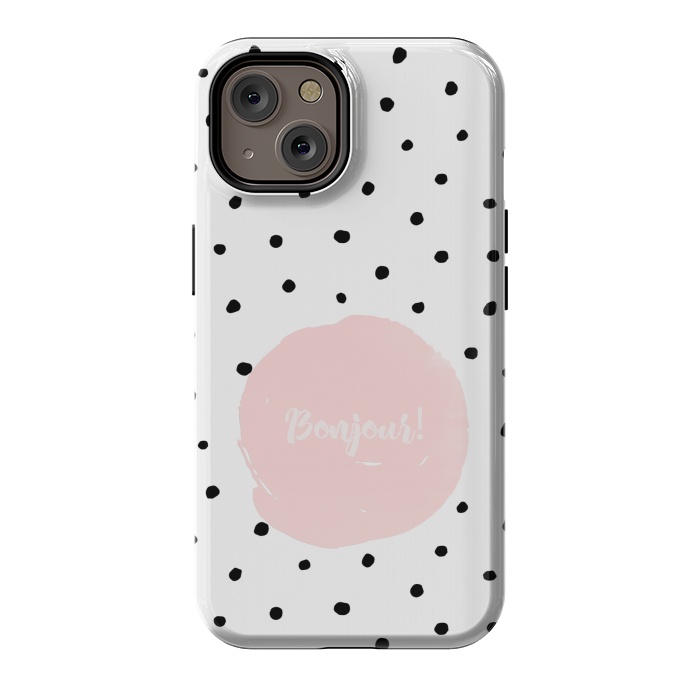 iPhone 14 StrongFit Bonjour - on polka dots  by  Utart