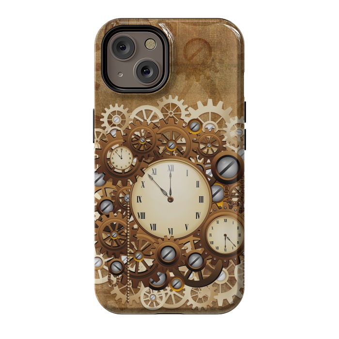 iPhone 14 StrongFit Steampunk Clocks and Gears Vintage Style  by BluedarkArt